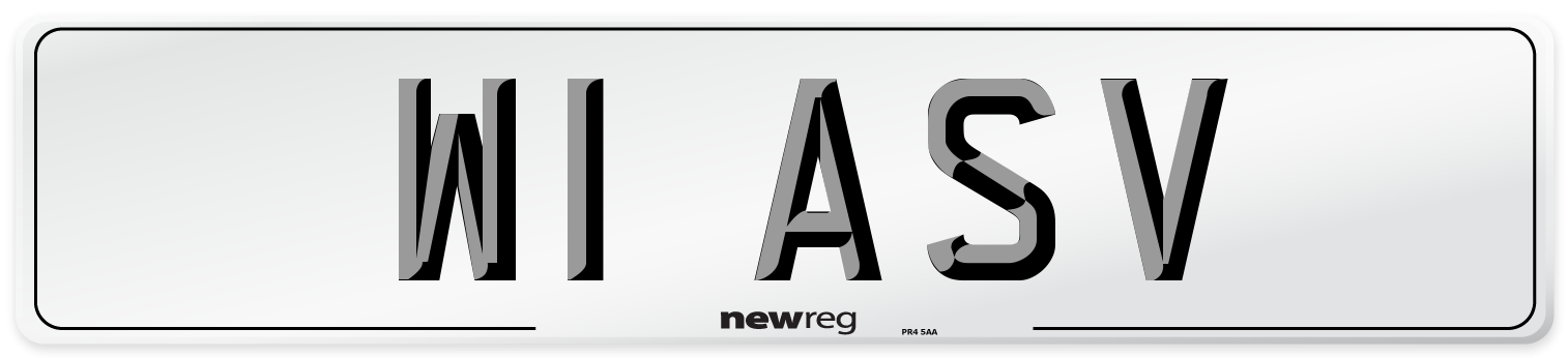 W1 ASV Number Plate from New Reg